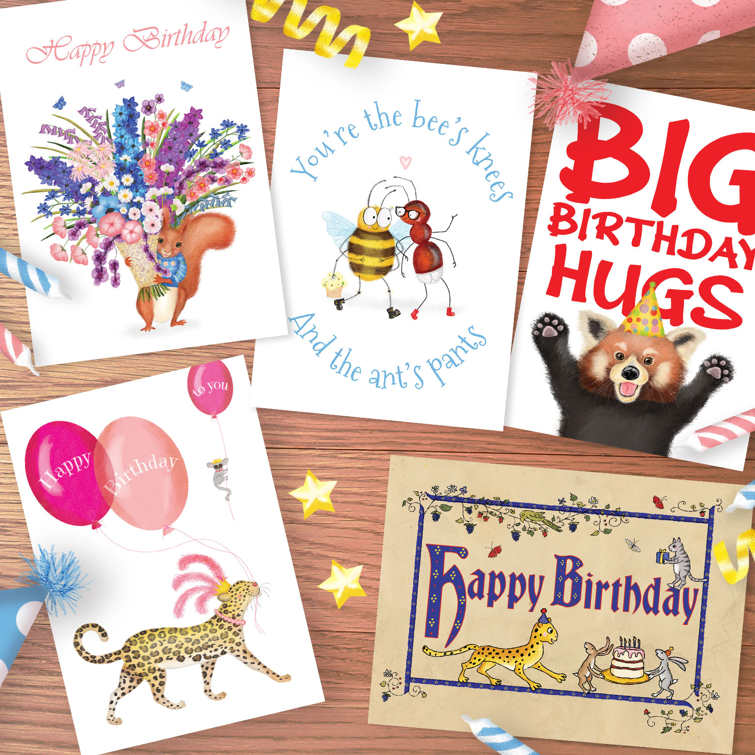 LeopardyNonsense birthday cards with cute animals.