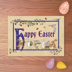 Medieval animals Easter card