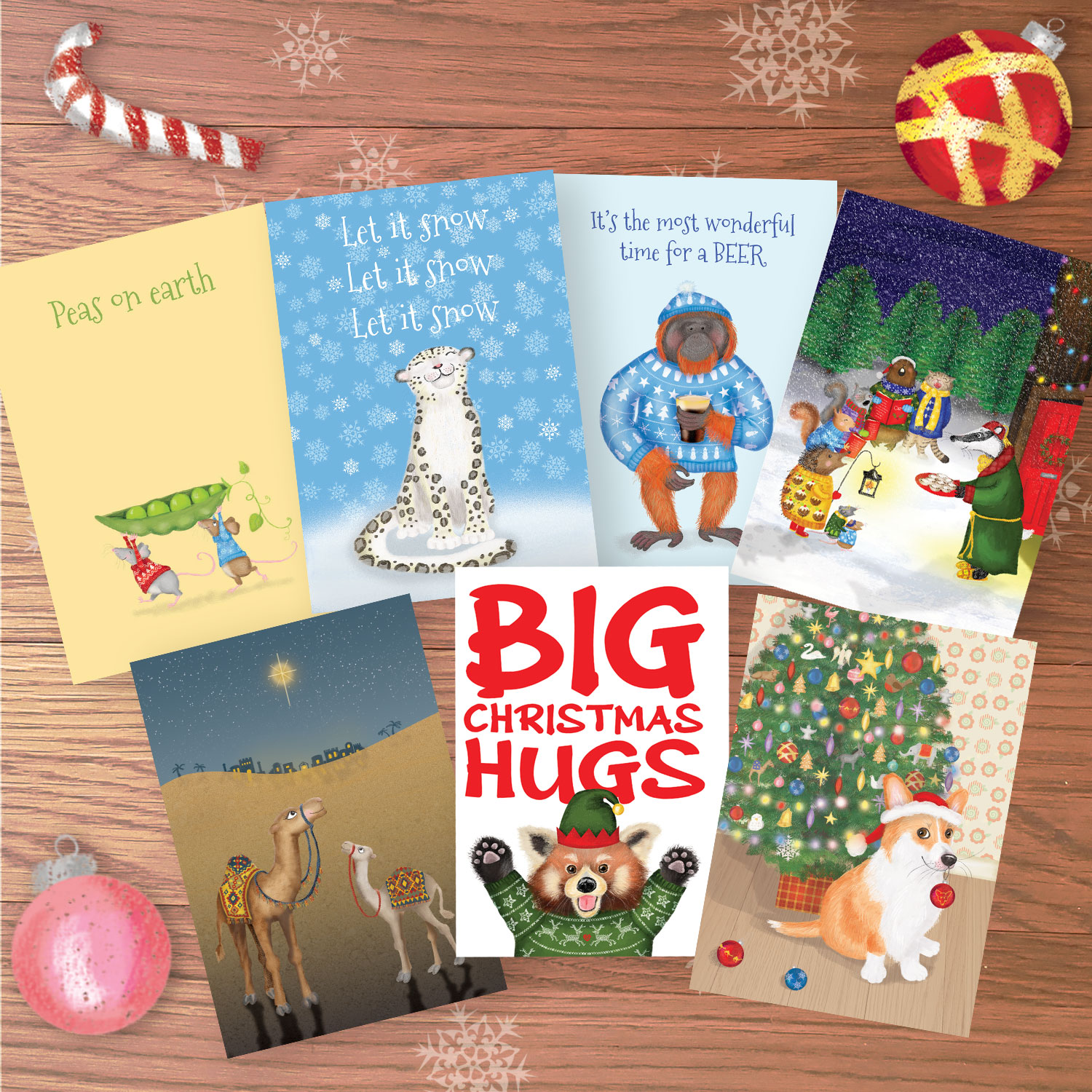 LeopardyNonsense Christmas cards with cute animal designs.